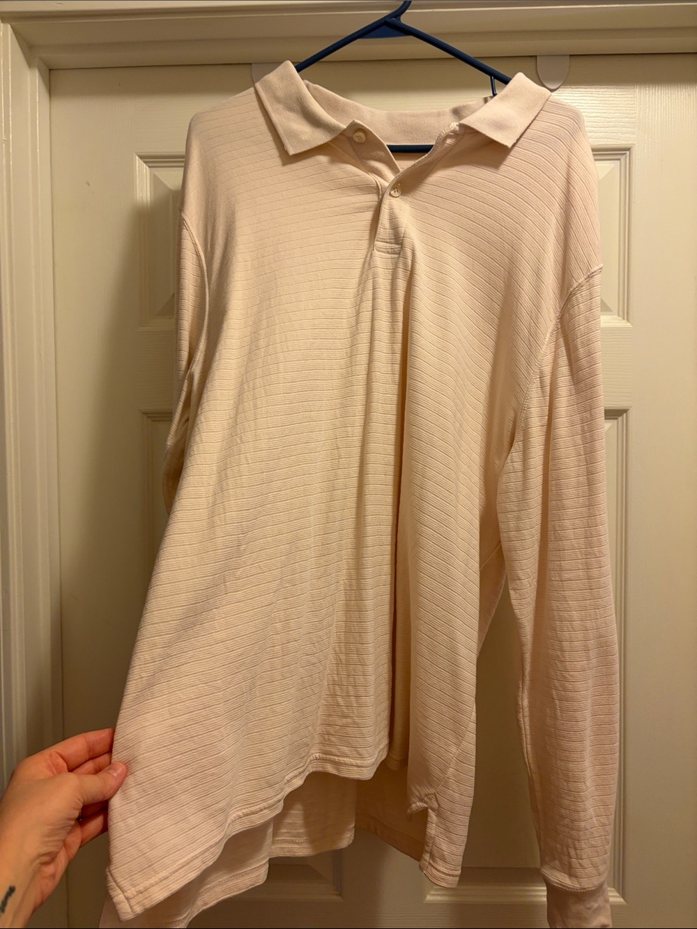 Goodfellow & Co Long Sleeve Polo in Light Beige